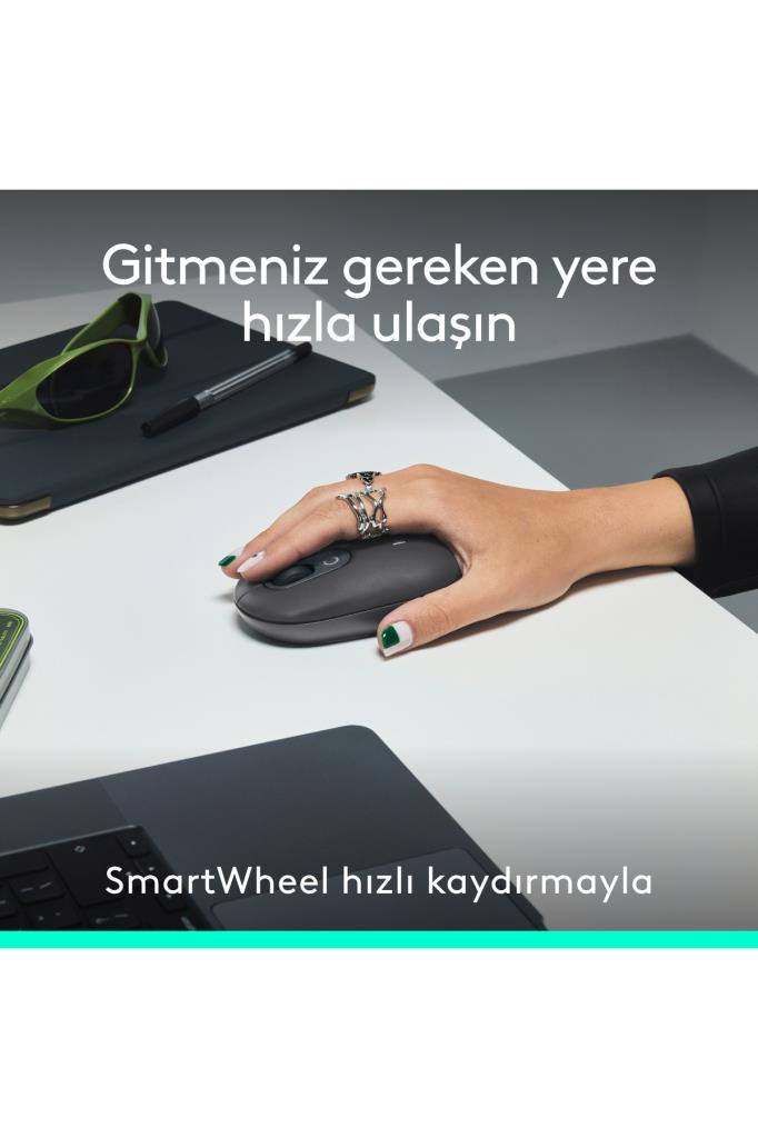 Logitech Pop Icon Combo 920-013075 مجموعة ماوس لوحة مفاتيح لاسلكية رمادية (عرض)