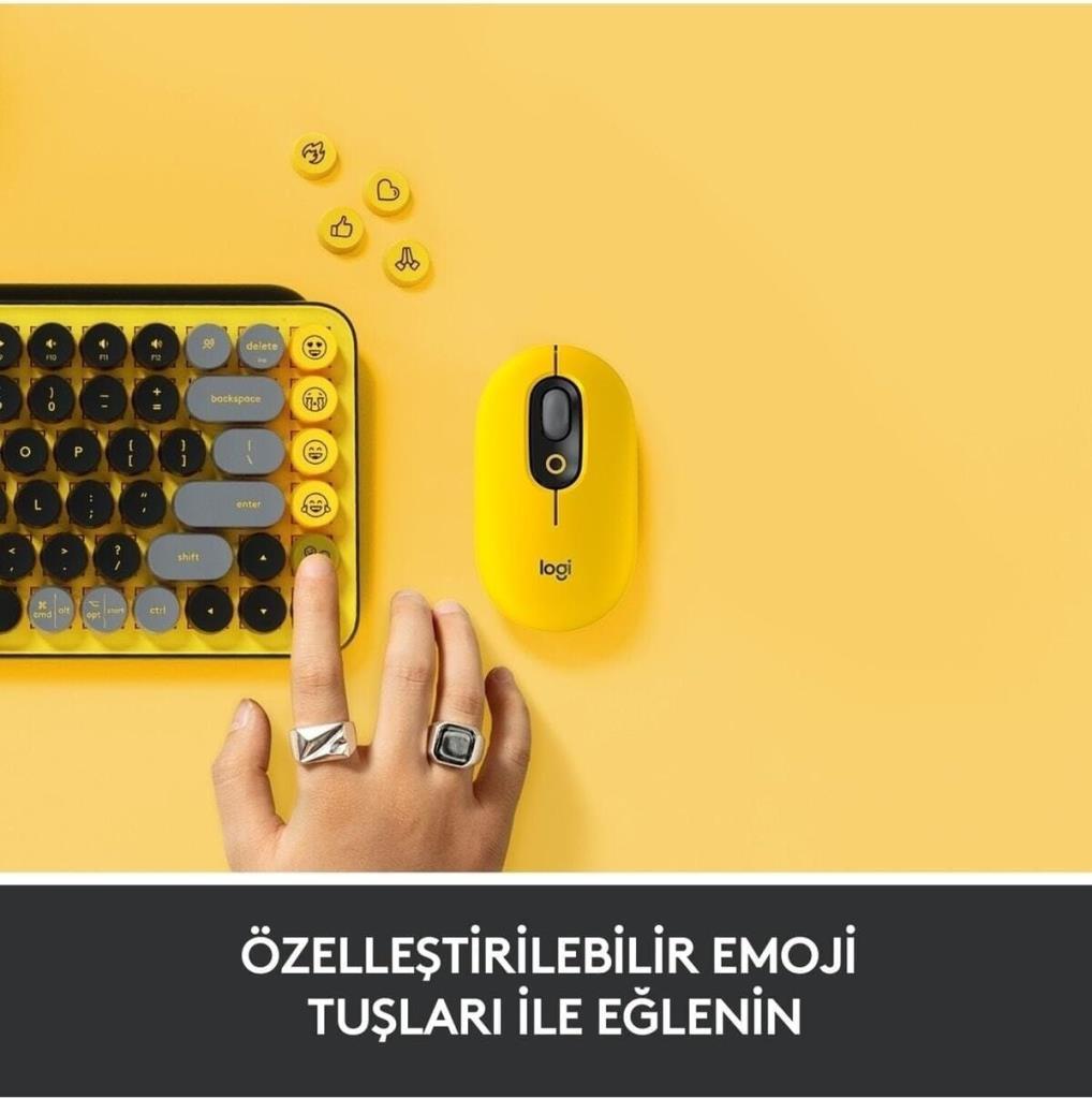 Logitech POP Keys Sarı Siyah Kablosuz Mekanik Klavye - Teşhir