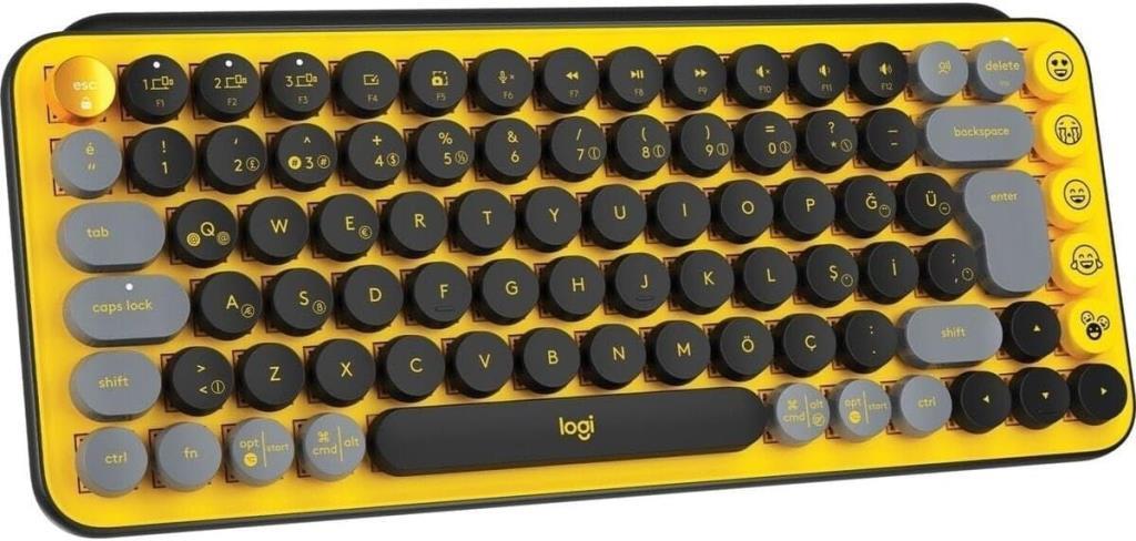 Logitech POP Keys Sarı Siyah Kablosuz Mekanik Klavye - outlet