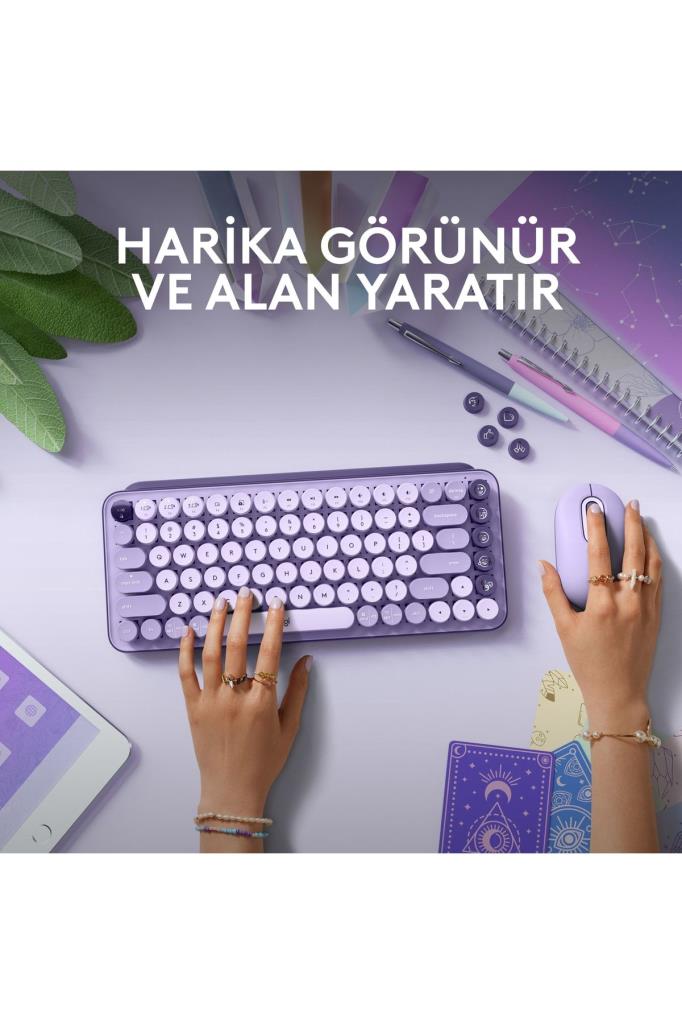 Logitech POP Keys 920-011527 Krem Mor TKL Kablosuz Mekanik Klavye Outlet