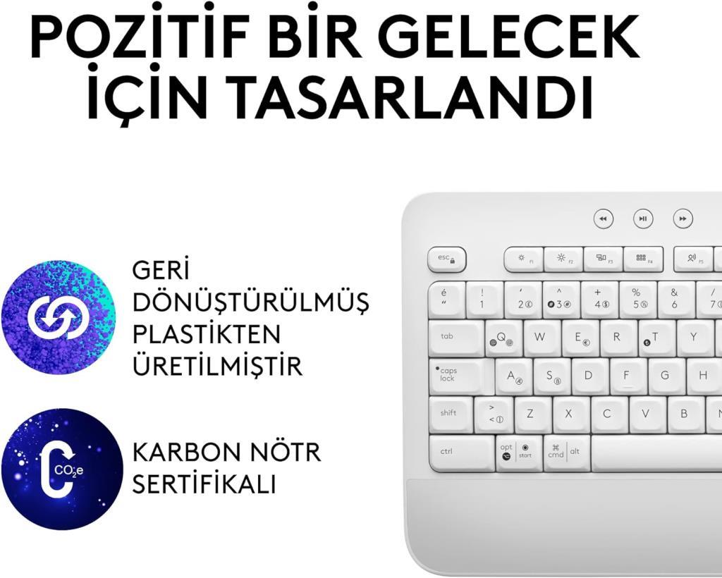 Logitech K650 Signature Kablosuz Beyaz Klavye - Outlet