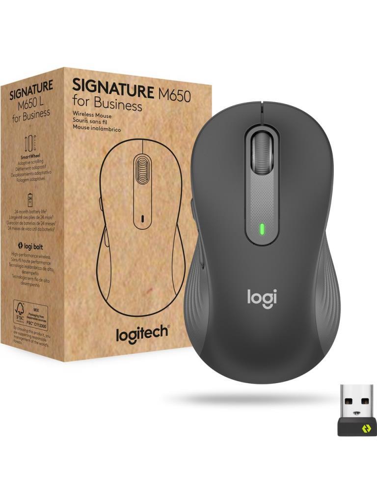 Logitech M650 Signature 910-006253 Siyah Sessiz Küçük Boy Sağ El Kablosuz Mouse Teşhir