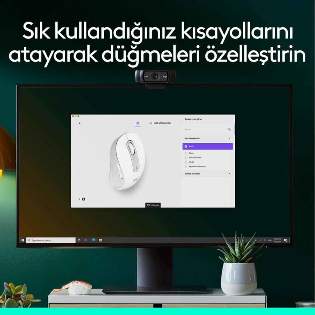 Logitech M650 Signature 910-006255 Beyaz Sessiz Küçük Boy Sağ El Kablosuz Mouse Outlet