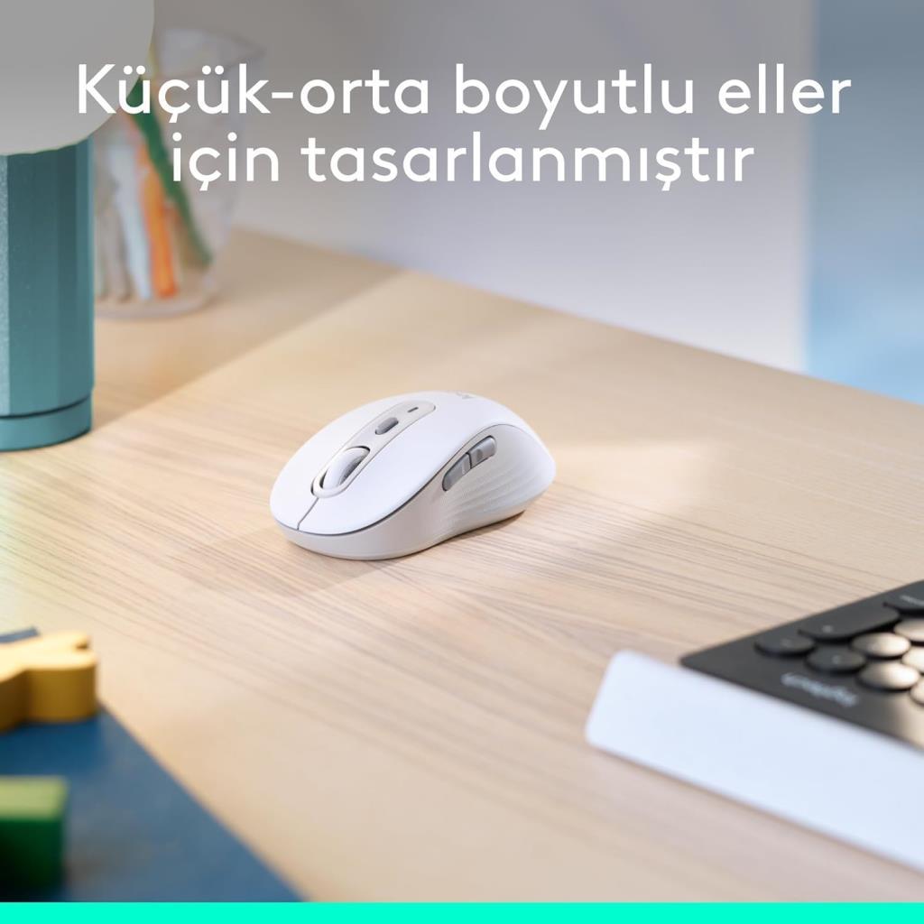 Logitech M650 Signature 910-006255 Beyaz Sessiz Küçük Boy Sağ El Kablosuz Mouse Outlet