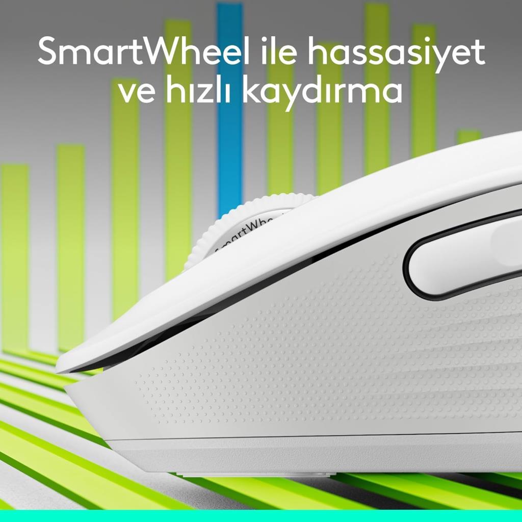 Logitech M650 Signature 910-006255 Beyaz Sessiz Küçük Boy Sağ El Kablosuz Mouse Outlet