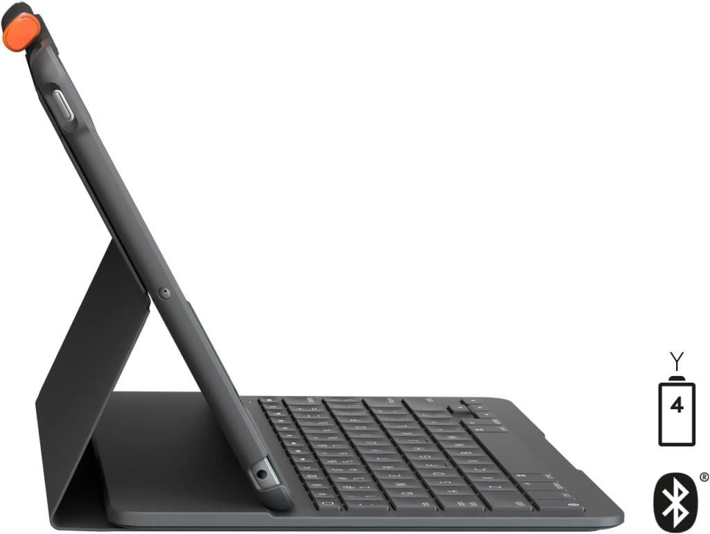 Logitech Slim Folio iPad 10.2 inç 7. ve 8. Nesil ile Uyumlu Klavyeli Kılıf Gri Teşhir