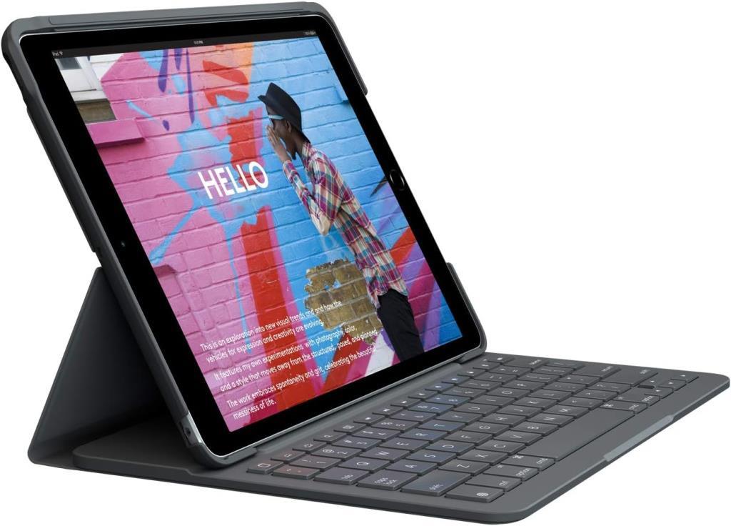 Logitech Slim Folio iPad 10.2 inç 7. ve 8. Nesil ile Uyumlu Klavyeli Kılıf Gri Teşhir