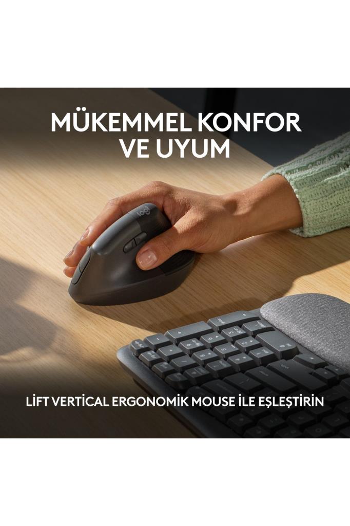 Logitech Wave Keys Kablosuz Dolgulu Avuç İçi Destekli Ergo