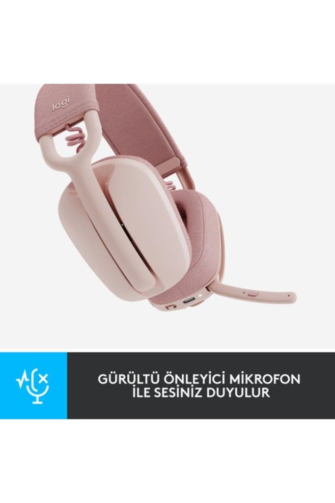 Logitech Zone Vibe 100 Bluetooth Çağrı Merkezi Kulaklığı Pembe Outlet