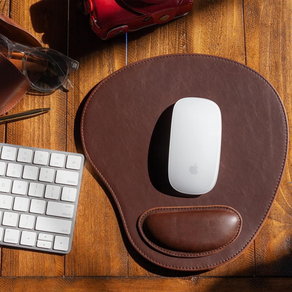 Londo Ot219 Oval Deri Bilek Destekli Mouse Pad - Kahverengi - outlet