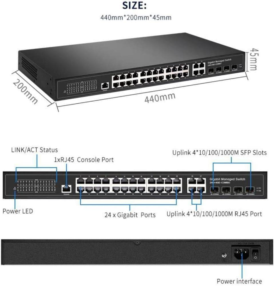Longline 24 Port Full Gıgabıt Managed Swıtch +4ge+ 4 Sfp Slots - Outlet
