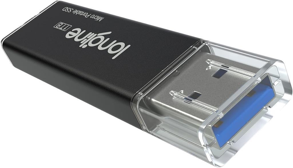 Longline Micro Portable 256GB Usb SSD Flash Bellek Siyah 550/500Mb/Sn Okuma Yazma - Outlet