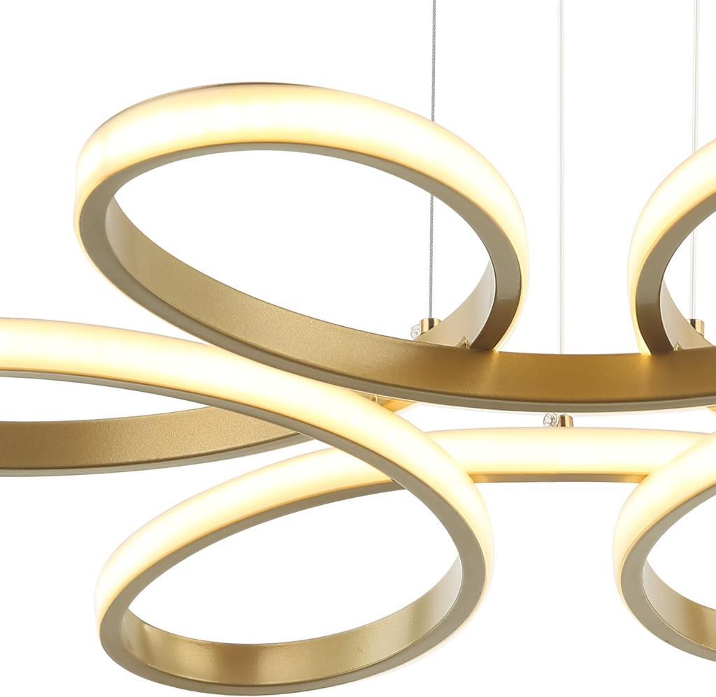 Lucea Babino 6'lı LED'li Sarkıt, 74W 3000K, Altın - Outlet
