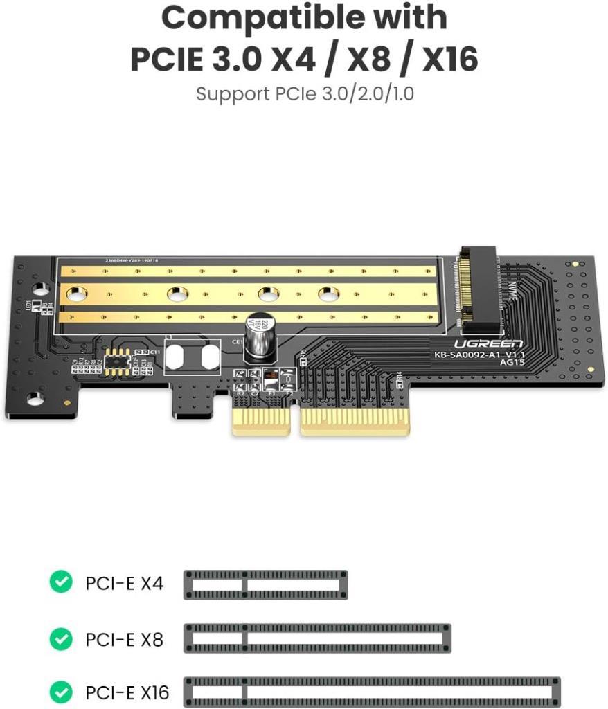 Ugreen PCIe 3.0 M.2 Nvme ve Ngff Okuyucu Adaptör Kartı Teşhir