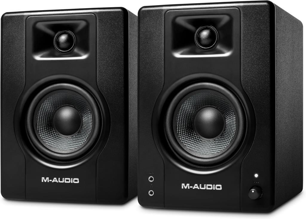 M-AUDIO BX4-4.5" Stüdyo Monitörleri, HD PC Hoparlörleri, Müzik Prodüksiyon Yazılımı ile Kayıt ve Multimedya için, 120W, Çift