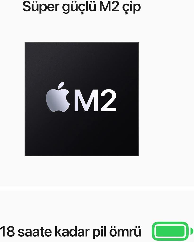 MacBook Air M2 16 GB 256 GB SSD 13.6" MC7U4TU/A Uzay Grisi - OUTLET