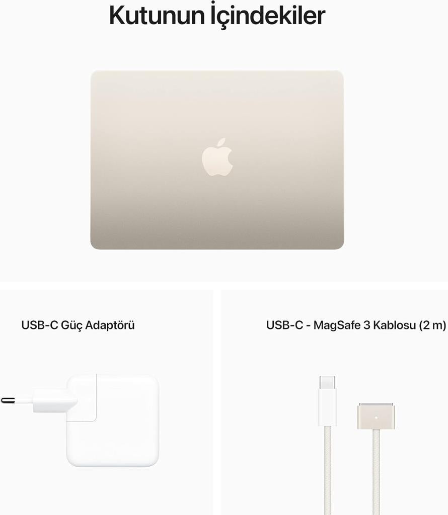 MacBook Air M2 16 GB 256 GB SSD 13.6" MC7W4TU/A Yıldız Işığı Outlet