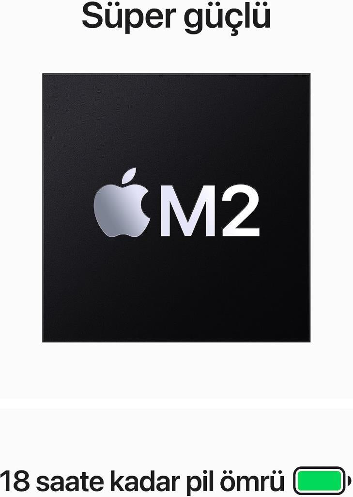 MacBook Air M2 8 GB 512 GB SSD 15.3" MQKX3TU/A Gece Yarısı - Teşhir