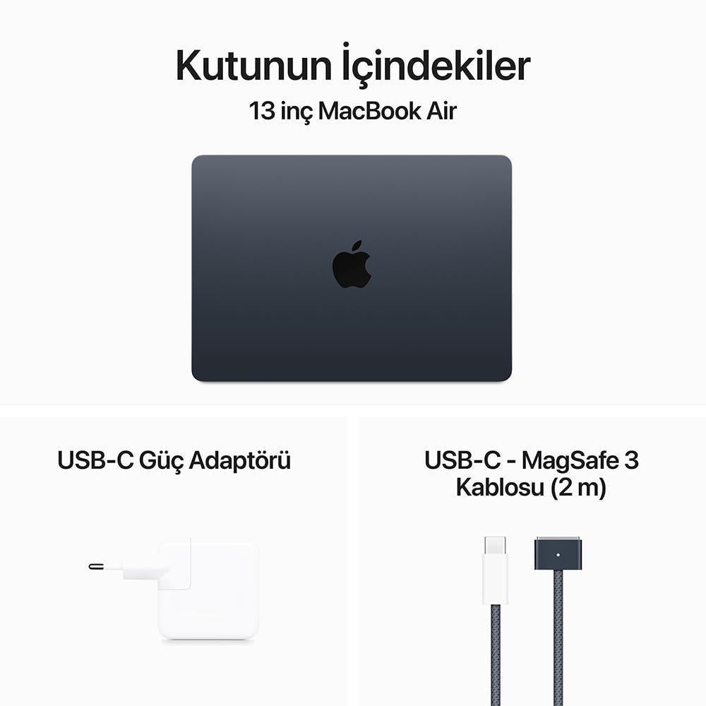 MacBook Air M3 16 GB 256 GB SSD 15.3" MC9G4TU/A Gece Yarısı Outlet (Açıklamayı Okuyunuz)