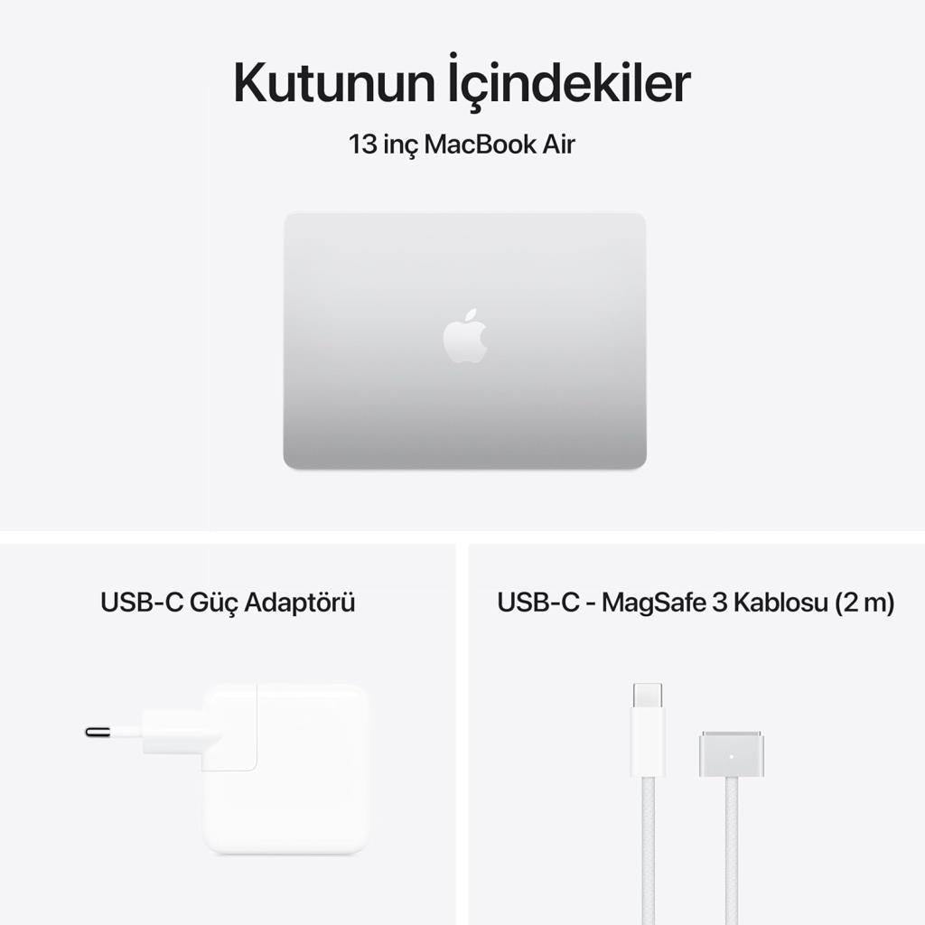 MacBook Air M4 16 GB 256 GB SSD 13.6" MW0W3TU/A Gümüş Outlet (Açıklamayı Okuyunuz)