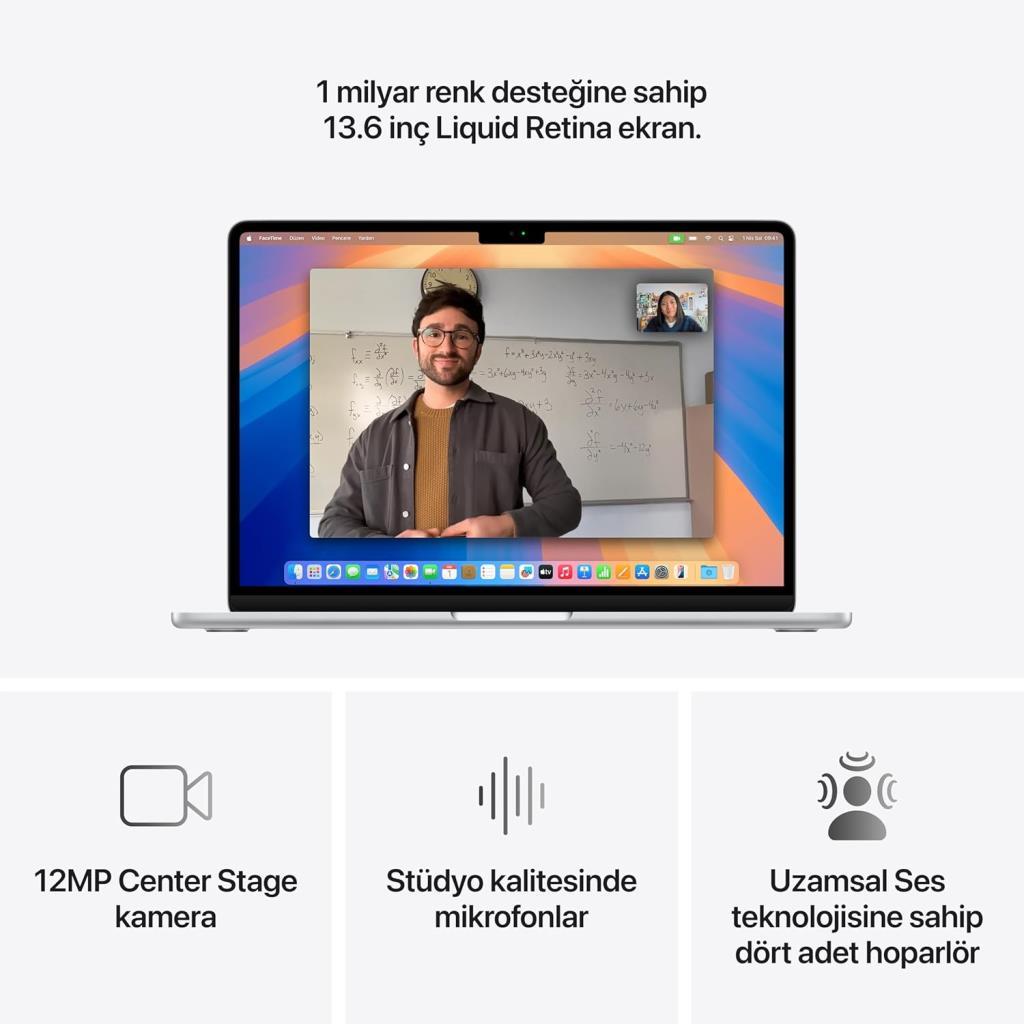 MacBook Air M4 16 GB 512 GB SSD 13.6" MW0X3TU/A Gümüş Outlet (Açıklamayı Okuyunuz)