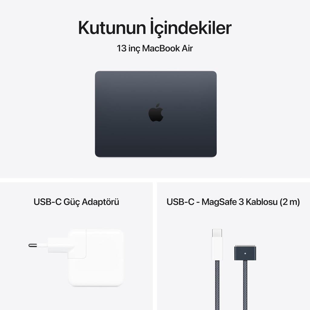 MacBook Air M4 16 GB 512 GB SSD 13.6" MW133TU/A Gece Yarısı Outlet