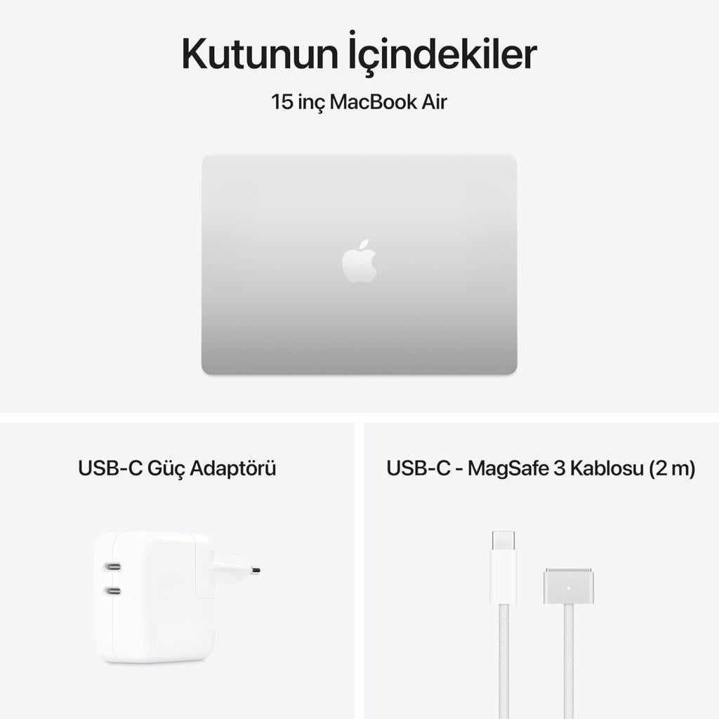 MacBook Air M4 16 GB 512 GB SSD 15.3" MW1H3TU/A Gümüş (Apple Türkiye Garantili)