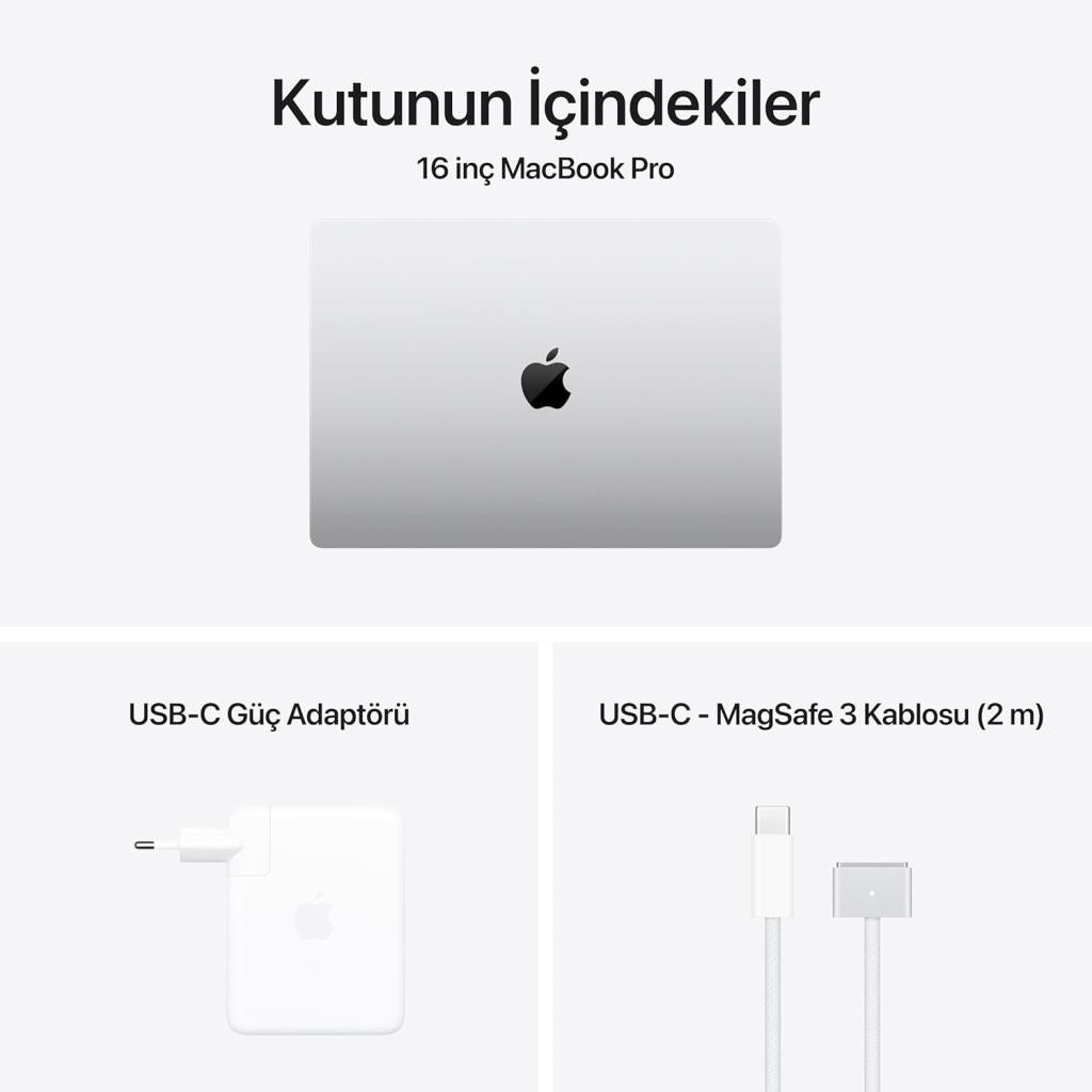 MacBook Pro M4 Pro 24 GB 512 GB SSD 16.2" MX2T3TU/A Gümüş Outlet (Açıklamayı Okuyunuz)