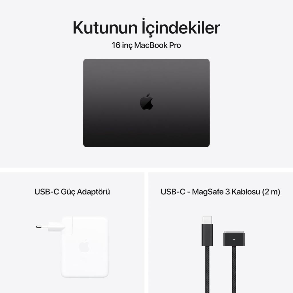 MacBook Pro M4 Pro 24 GB 512 GB SSD 16.2" MX2X3TU/A Uzay Siyahı Outlet (Açıklamayı Okuyunuz)