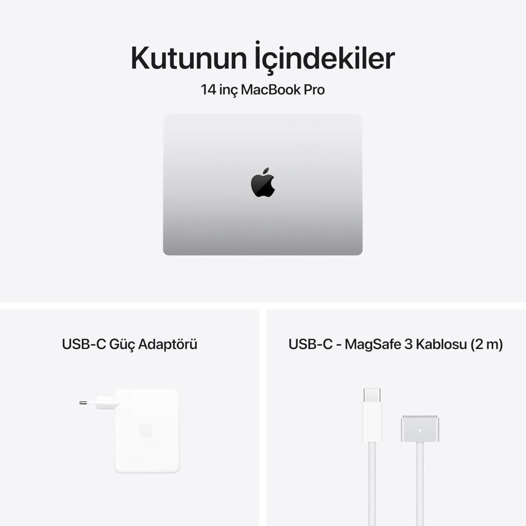 MacBook Pro M4 Pro 24 GB 512 GB SSD 14.2" MX2E3TU/A Gümüş - Teşhir