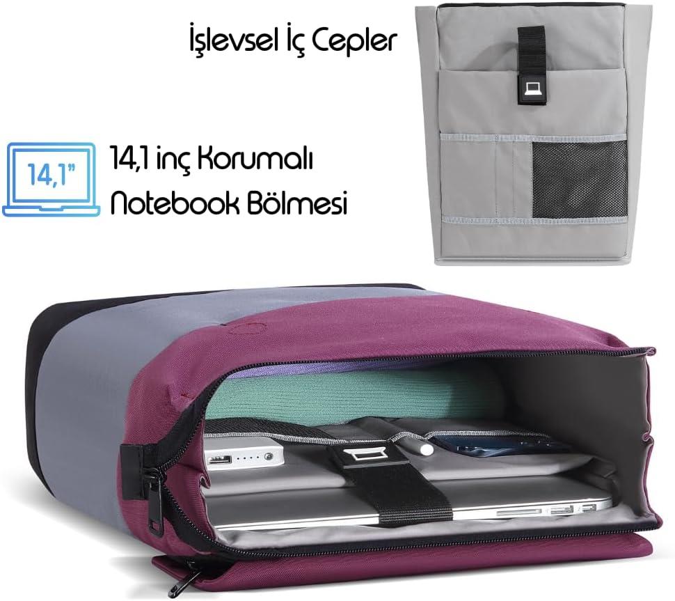 Mack Zen Eco MCE-1303 Bordo 14.1" Laptop Sırt Çantası Outlet