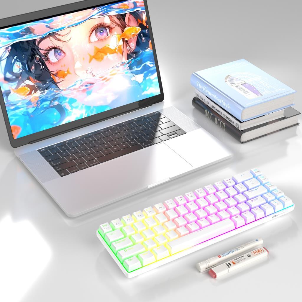 MageGee MK-BOX Pudding RGB %65 TKL Red Switch Kablolu Mekanik Oyuncu Klavyesi - Teşhir