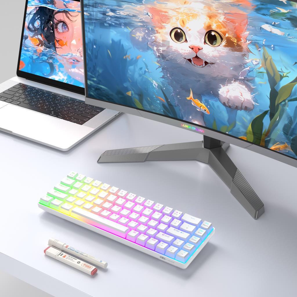 MageGee MK-BOX Pudding RGB %65 TKL Red Switch Kablolu Mekanik Oyuncu Klavyesi - Teşhir