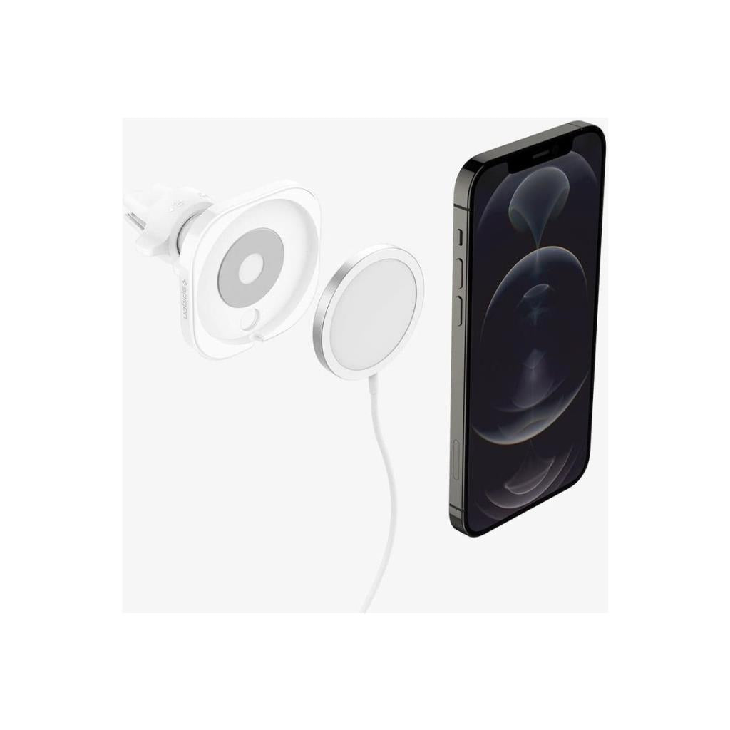 Spigen MagFit ACP02791 Beyaz MagSafe Araç Telefon Tutucu Teşhir