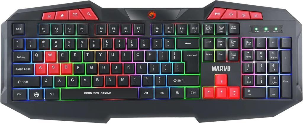 Marvo K602TR Membrane Switch RGB Kablolu Oyuncu Klavyesi - TEŞHİR