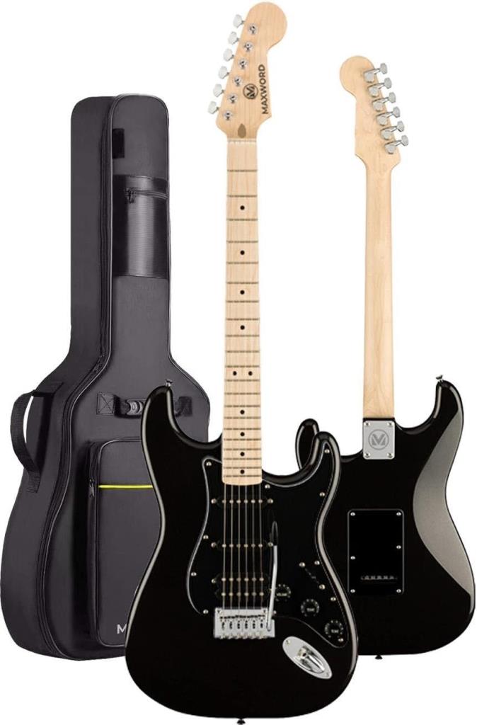 Maxword MAP-35BK Maple Klavye SSH Profesyonel Elektro Gitar Seti - OUTLET