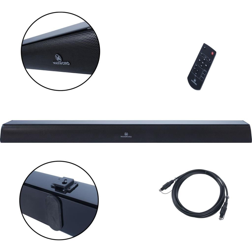 Maxword SLC-160BT Optik Çıkışlı 2.0 Kanal BT Soundbar TV Ses Sistemi 160W (79x8x6 cm) Teşhir