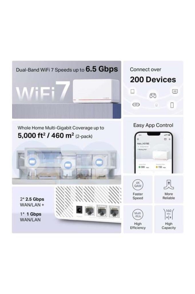 Mercusys Halo H37BE 6500 Mbps 2'li Router