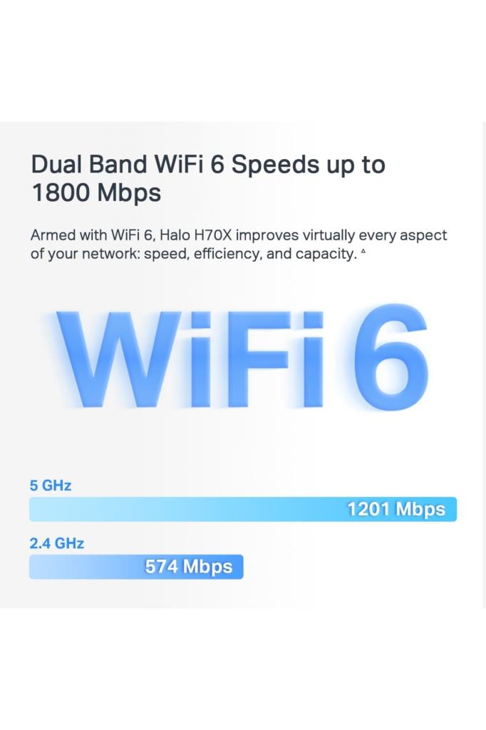 جهاز توجيه Mercusys Halo H70X ثلاثي الاتجاهات بسرعة 1800 ميجابت في الثانية