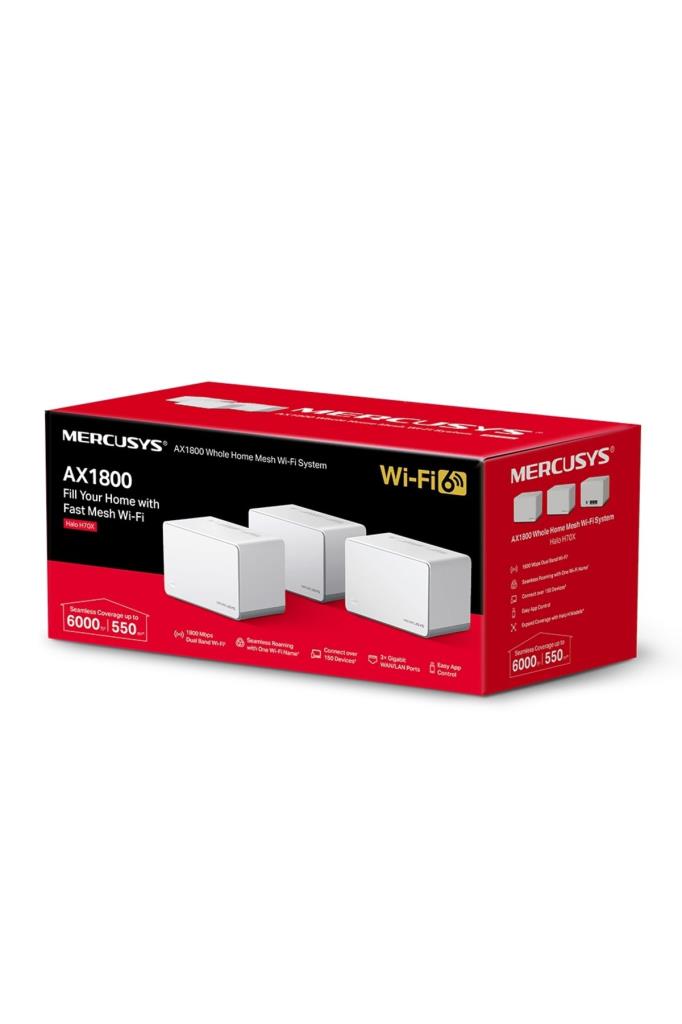 جهاز توجيه Mercusys Halo H70X ثلاثي الاتجاهات بسرعة 1800 ميجابت في الثانية