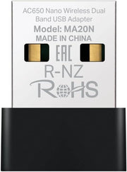 Mercusys MA20N, AC650 Mbps Kablosuz Dual-Band Nano USB Adaptör