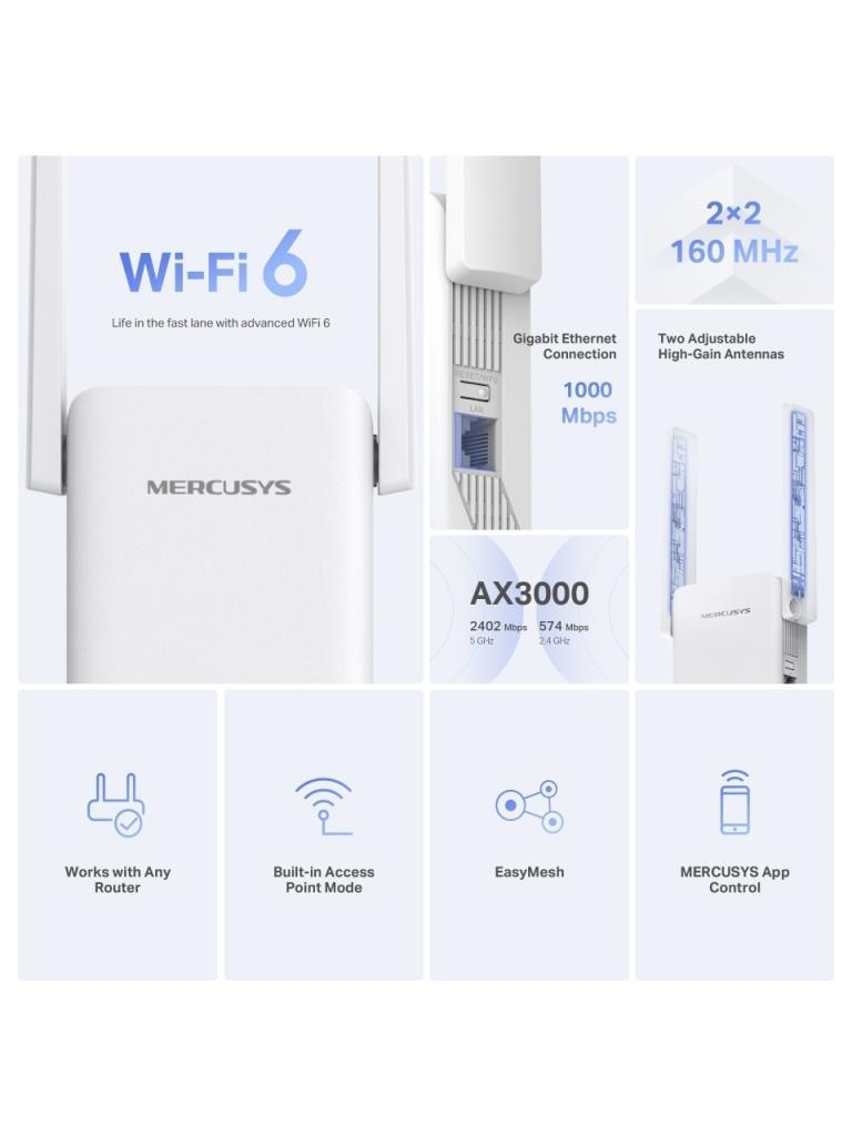 Mercusys ME80X 3000 Mbps Wifi Güçlendirici