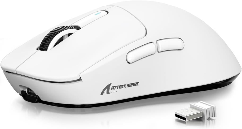 Attack Shark X3 Beyaz Şarjlı Makrolu Optik Kablosuz Oyuncu Mouse
