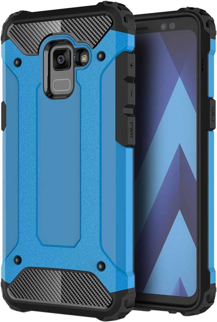 Microsonic Samsung Galaxy A8 Plus 2018 Kılıf Rugged Armor Mavi - TEŞHİR