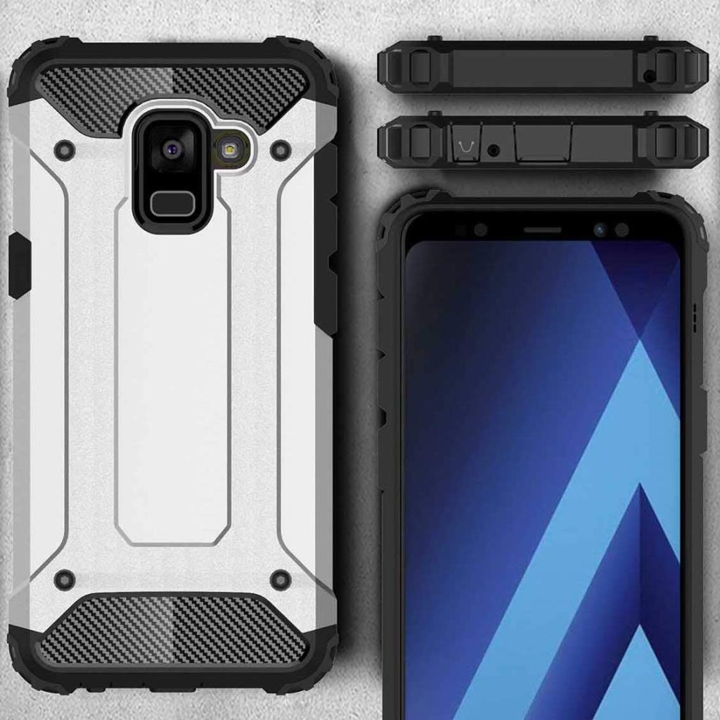 Microsonic Samsung Galaxy A8 Plus 2018 Kılıf Rugged Armor Mavi - TEŞHİR