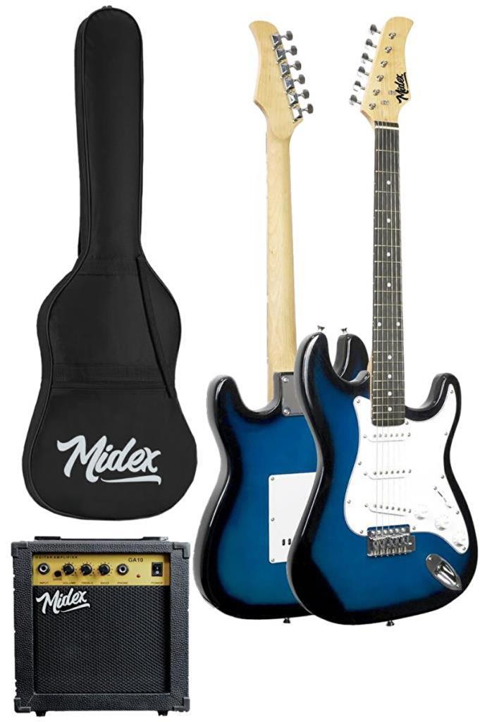 Midex AGE-80BL Amfili Full Elektro Gitar Seti 4/4 Yetişkin 39 İnç Blue - OUTLET