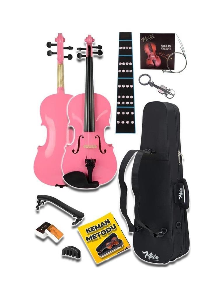 Midex HGA34PİNK-TYS Pembe 3/4 Çocuk Kemanı Full Set (10-13 Yaş İçin)