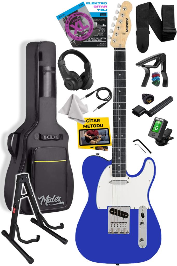Midex TLX-50BL Tele Kasa Maple Klavye 2 Single-Coil Manyetik Elektro Gitar - TEŞHİR