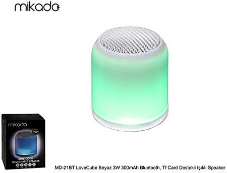 Mikado MD-21BT 3 W 300 mAh TF Card Destekli Işıklı Beyaz Bluetooth Hoparlör Teşhir