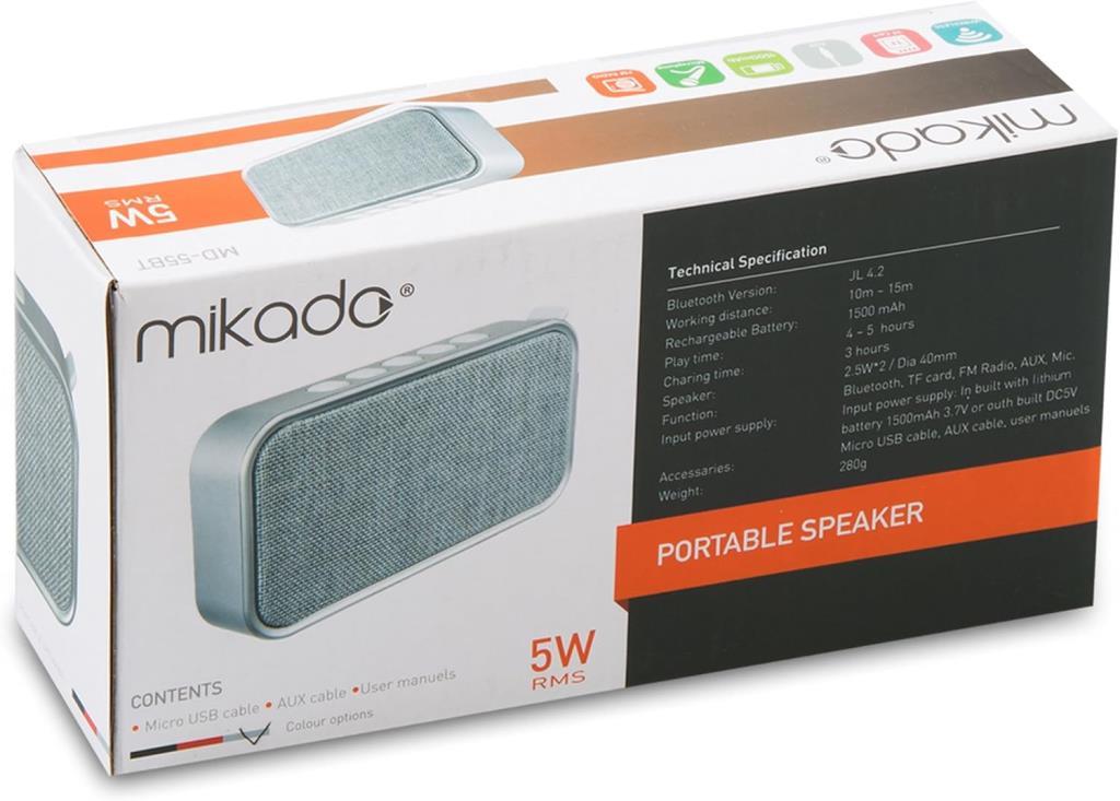 Mikado MD-55BT 5 W FM Destekli Bluetooth Hoparlör Outlet